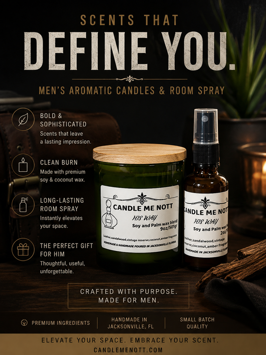 HIS WAY candle and room spray collection